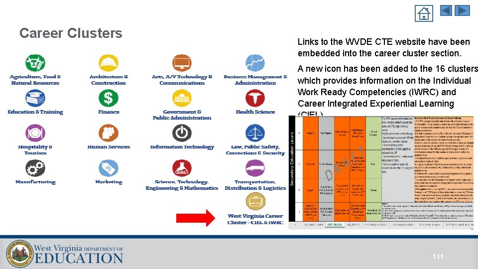 Career Clusters Links to the WVDE CTE website have been embedded into the career Career Clusters Links to the WVDE CTE website have been embedded into the career