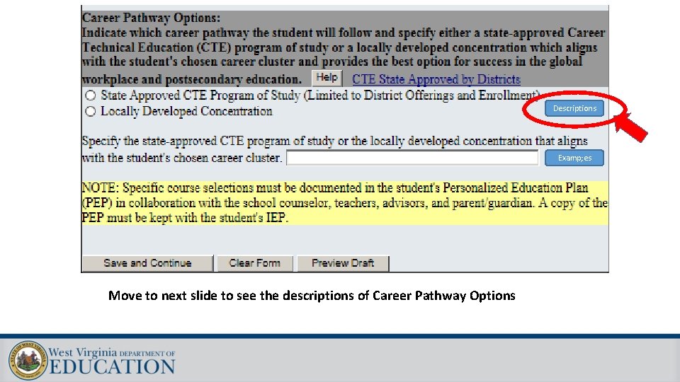 Descriptions Examp; es Move to next slide to see the descriptions of Career Pathway Descriptions Examp; es Move to next slide to see the descriptions of Career Pathway