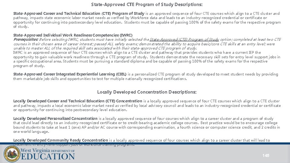 State-Approved CTE Program of Study Descriptions: State-Approved Career and Technical Education (CTE) Program of State-Approved CTE Program of Study Descriptions: State-Approved Career and Technical Education (CTE) Program of