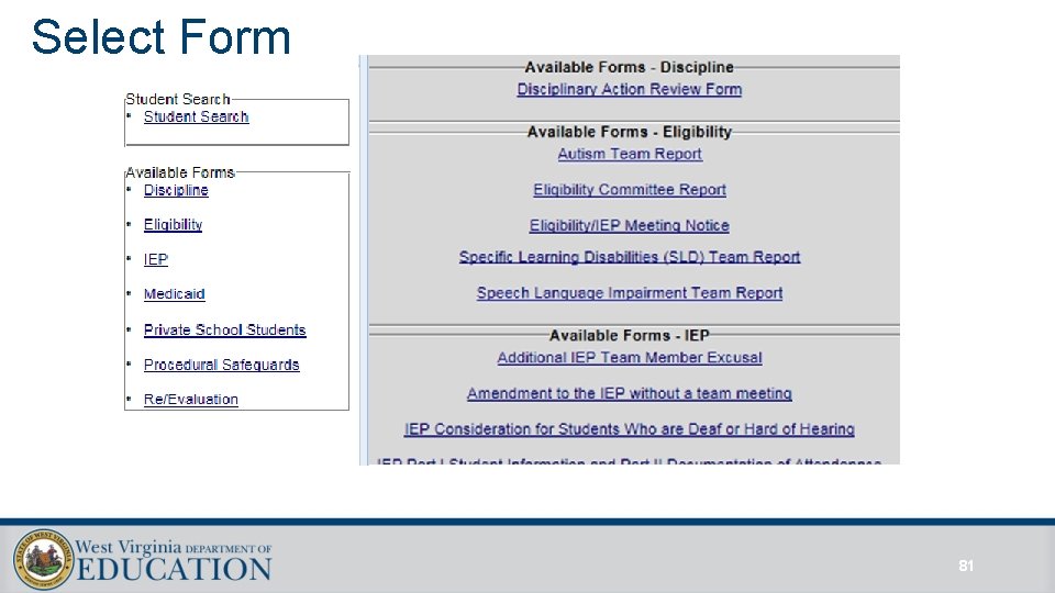 Select Form 81 Select Form 81