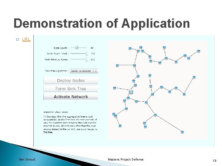 Demonstration of Application � URL Ben Stroud Masters Project Defense 19 Demonstration of Application � URL Ben Stroud Masters Project Defense 19