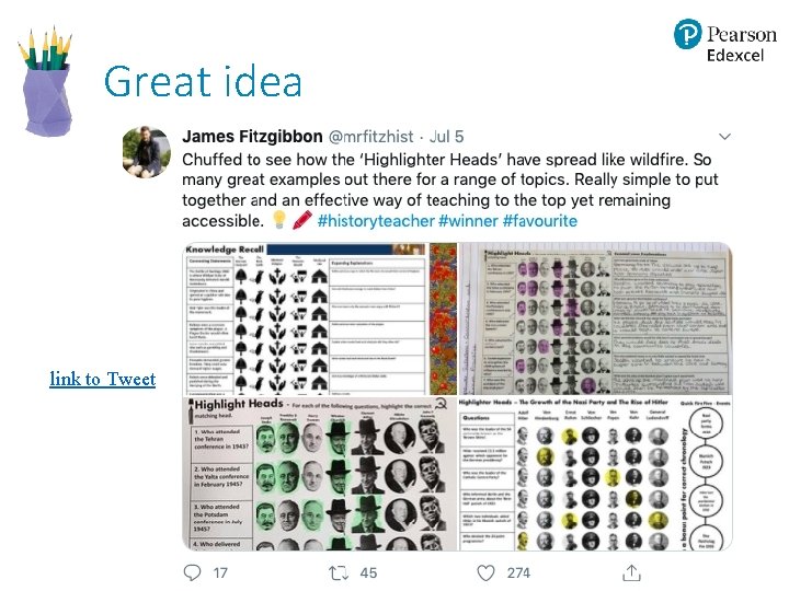 Great idea link to Tweet Great idea link to Tweet