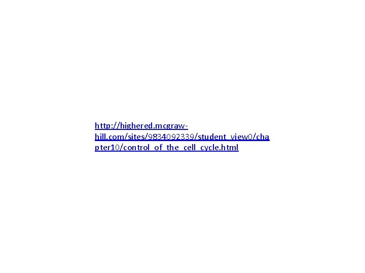 http: //highered. mcgrawhill. com/sites/9834092339/student_view 0/cha pter 10/control_of_the_cell_cycle. html 