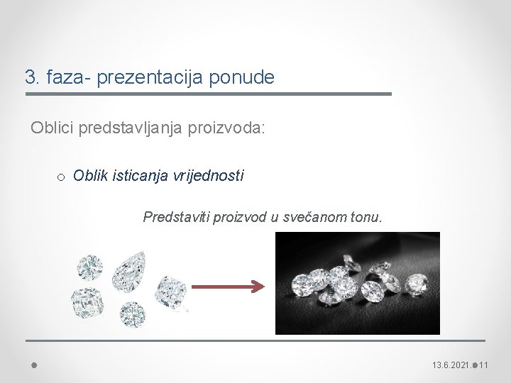 3. faza- prezentacija ponude Oblici predstavljanja proizvoda: o Oblik isticanja vrijednosti Predstaviti proizvod u