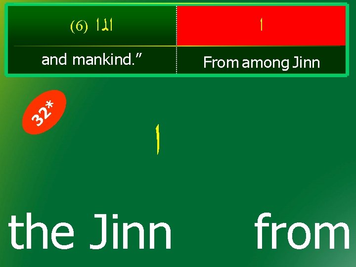 (6) ﺍﻟ ﺍ ﺍ 32 * and mankind. ” From among Jinn ﺍ the (6) ﺍﻟ ﺍ ﺍ 32 * and mankind. ” From among Jinn ﺍ the