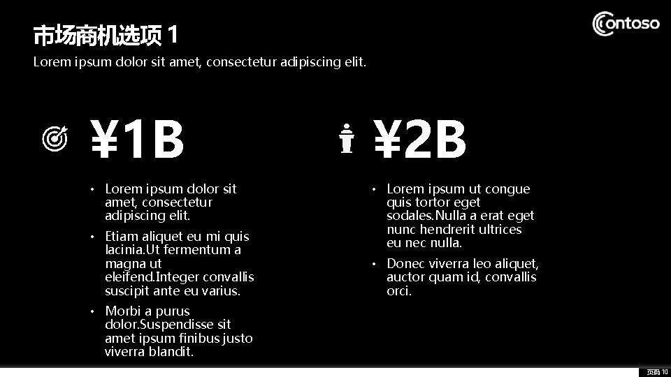 市场商机选项 1 Lorem ipsum dolor sit amet, consectetur adipiscing elit. ¥ 1 B ¥