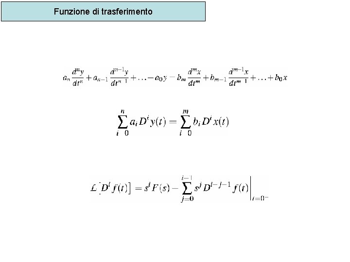 Funzione di trasferimento 