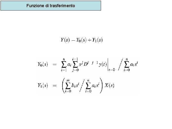 Funzione di trasferimento 