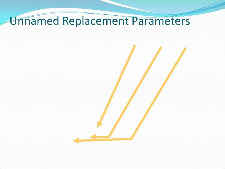 Unnamed Replacement Parameters 