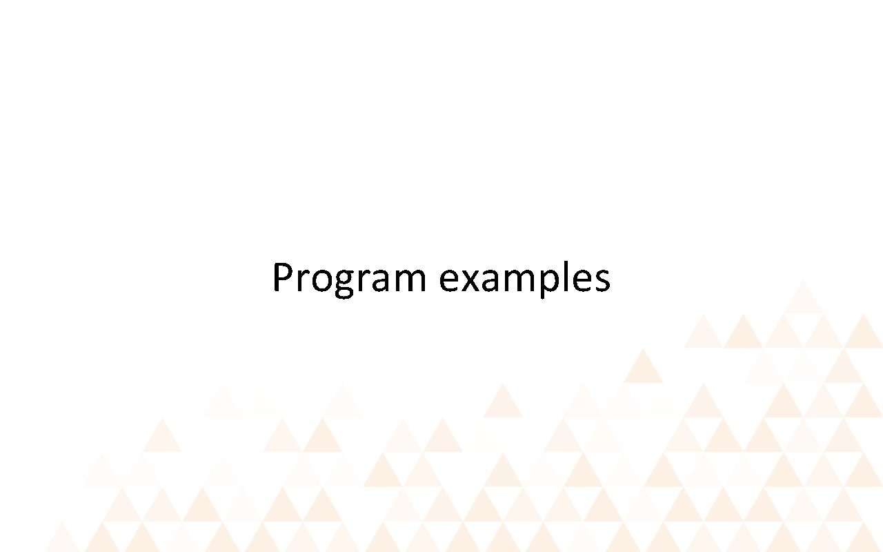 Program examples 