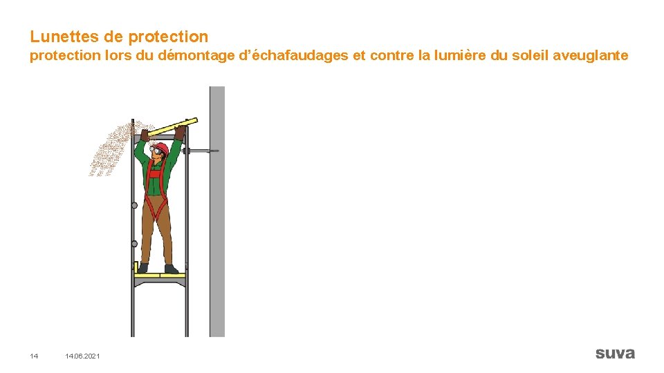 Lunettes de protection lors du démontage d’échafaudages et contre la lumière du soleil aveuglante