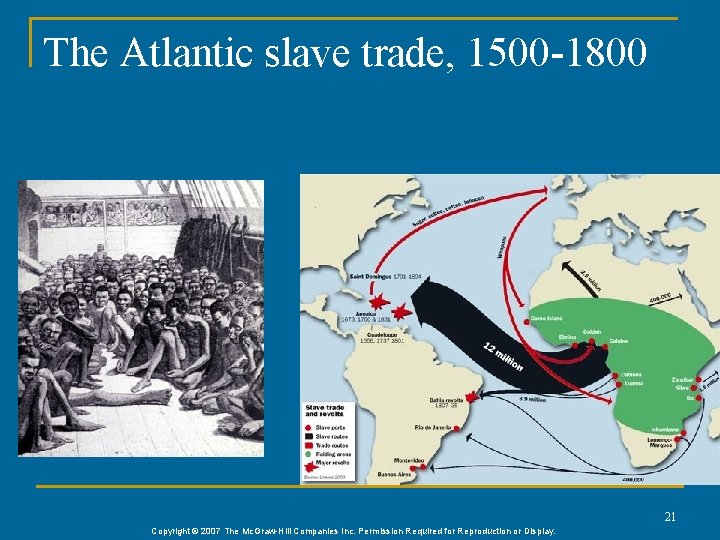 The Atlantic slave trade, 1500 -1800 21 Copyright © 2007 The Mc. Graw-Hill Companies