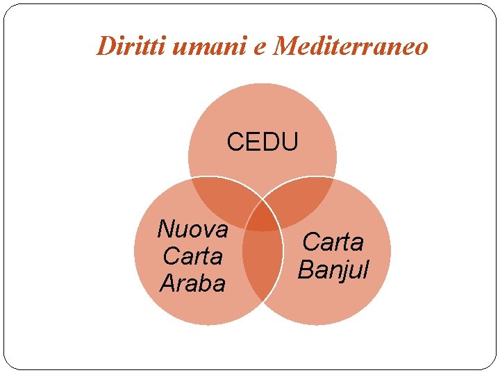 Diritti umani e Mediterraneo CEDU Nuova Carta Araba Carta Banjul 