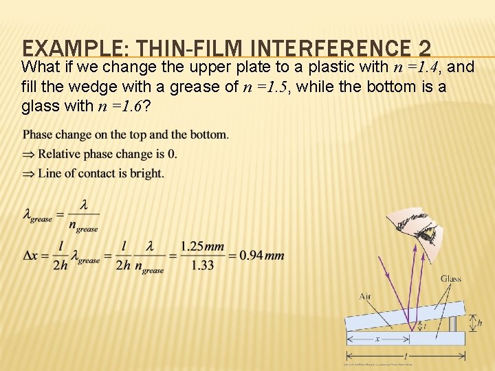 EXAMPLE: THIN-FILM INTERFERENCE 2 What if we change the upper plate to a plastic