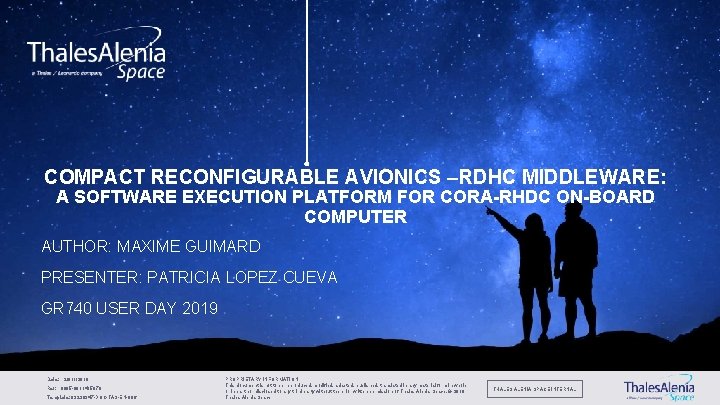 COMPACT RECONFIGURABLE AVIONICS –RDHC MIDDLEWARE: A SOFTWARE EXECUTION PLATFORM FOR CORA-RHDC ON-BOARD COMPUTER AUTHOR: