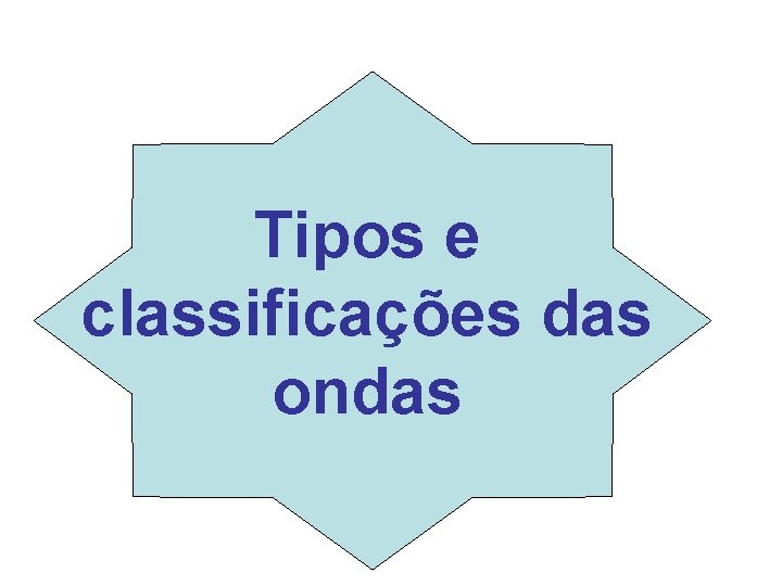 Tipos e classificações das ondas Tipos e classificações das ondas