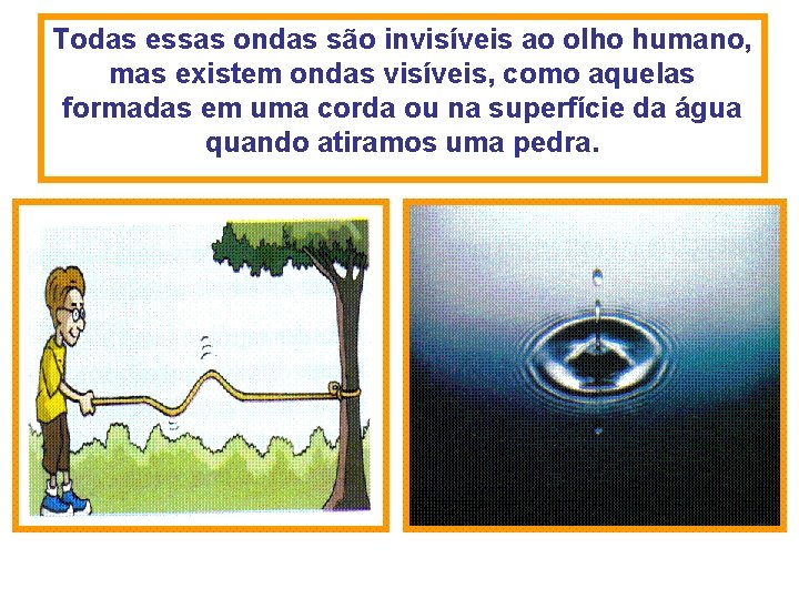 Todas essas ondas são invisíveis ao olho humano, mas existem ondas visíveis, como aquelas Todas essas ondas são invisíveis ao olho humano, mas existem ondas visíveis, como aquelas