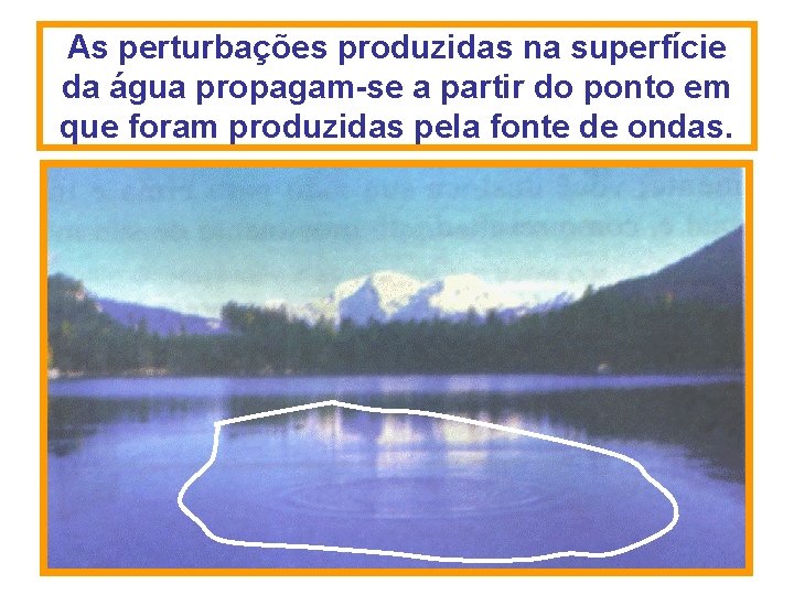 As perturbações produzidas na superfície da água propagam-se a partir do ponto em que As perturbações produzidas na superfície da água propagam-se a partir do ponto em que