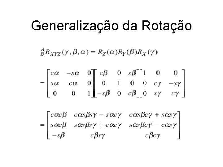 Generalização da Rotação 