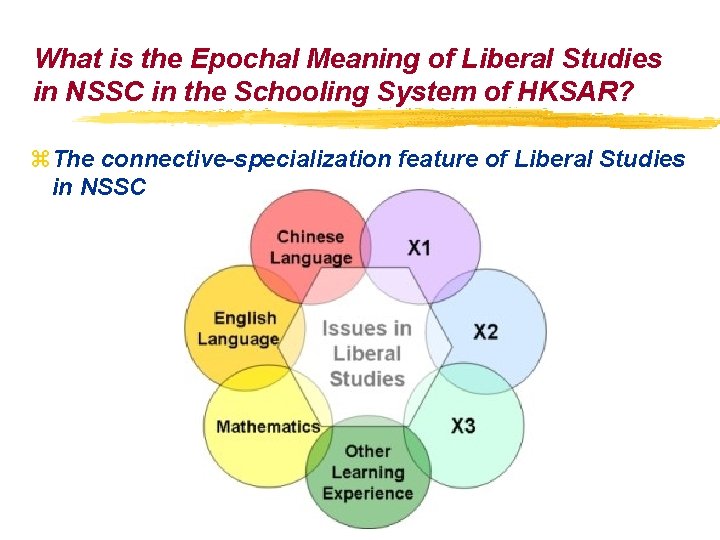 What is the Epochal Meaning of Liberal Studies in NSSC in the Schooling System What is the Epochal Meaning of Liberal Studies in NSSC in the Schooling System