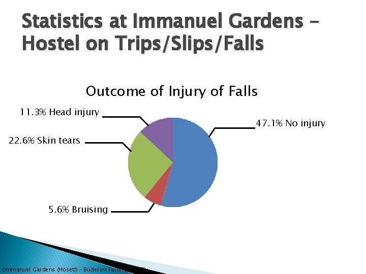 Statistics at Immanuel Gardens – Hostel on Trips/Slips/Falls Outcome of Injury of Falls 11.