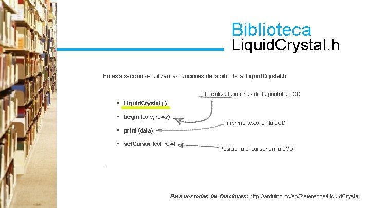 Biblioteca Liquid. Crystal. h En esta sección se utilizan las funciones de la biblioteca