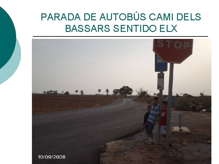 PARADA DE AUTOBÚS CAMI DELS BASSARS SENTIDO ELX 