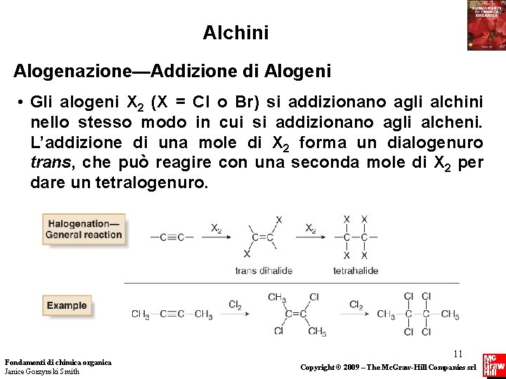 Alchini Alogenazione—Addizione di Alogeni • Gli alogeni X 2 (X = Cl o Br)