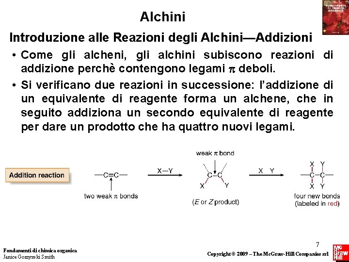 Alchini Introduzione alle Reazioni degli Alchini—Addizioni • Come gli alcheni, gli alchini subiscono reazioni