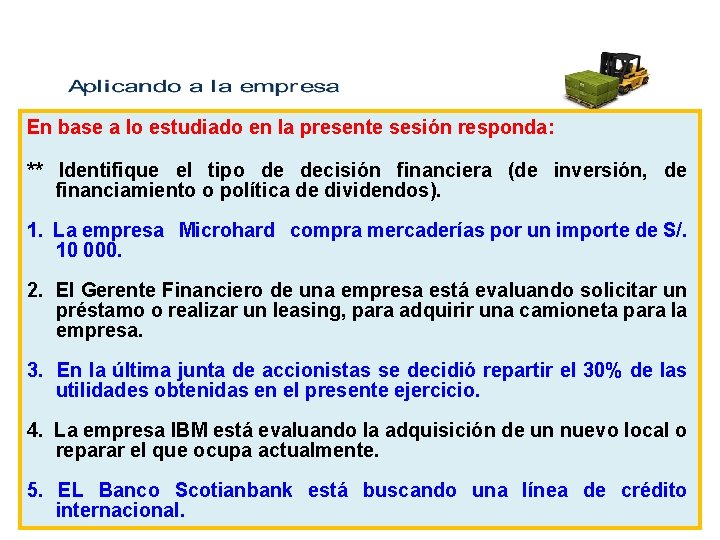 En base a lo estudiado en la presente sesión responda: ** Identifique el tipo