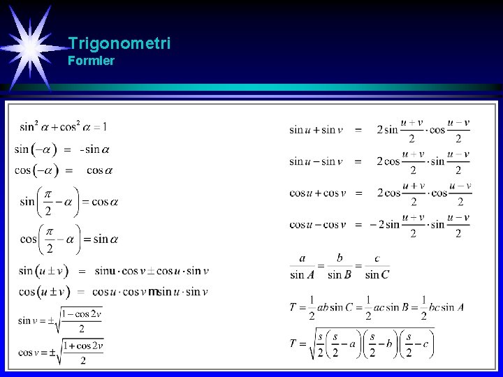 Trigonometri Formler 