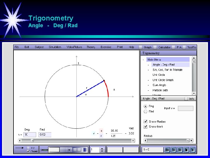 Trigonometry Angle - Deg / Rad 