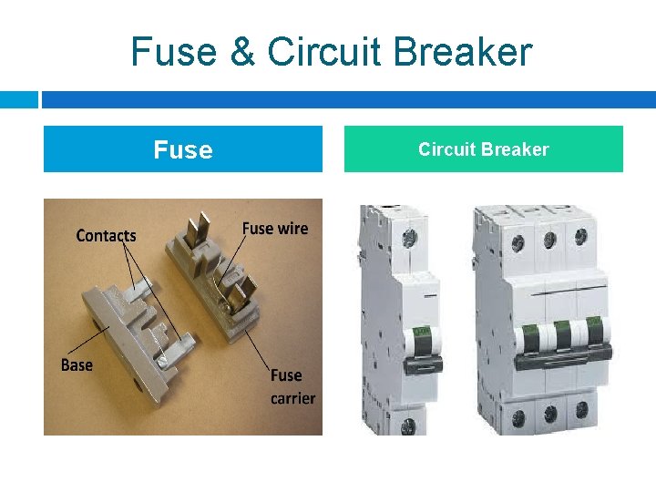 Fuse & Circuit Breaker Fuse Circuit Breaker Fuse & Circuit Breaker Fuse Circuit Breaker
