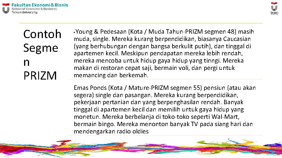 Contoh Segme n PRIZM Young & Pedesaan (Kota / Muda Tahun-PRIZM segmen 48) masih