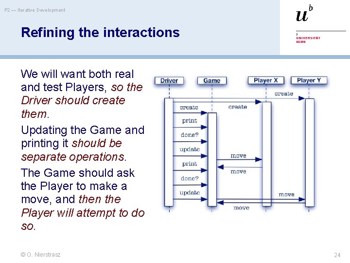 P 2 — Iterative Development Refining the interactions We will want both real and