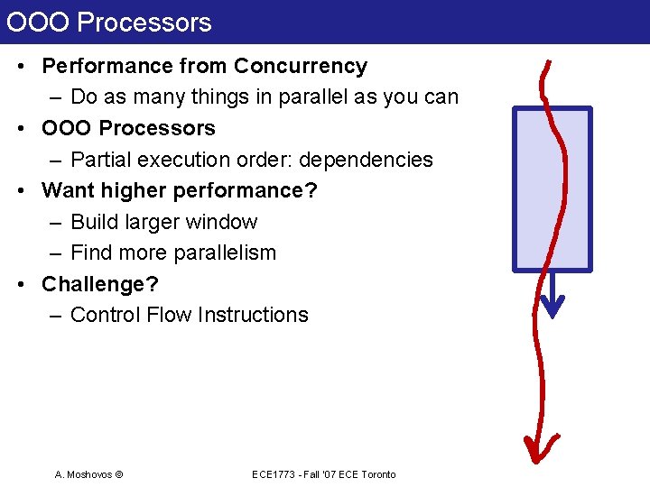 OOO Processors • Performance from Concurrency – Do as many things in parallel as OOO Processors • Performance from Concurrency – Do as many things in parallel as