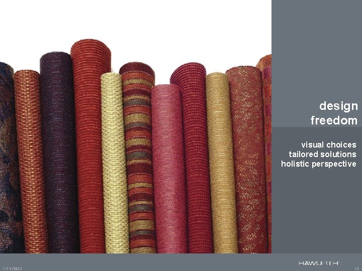 design freedom visual choices tailored solutions holistic perspective 1/14/2022 12 