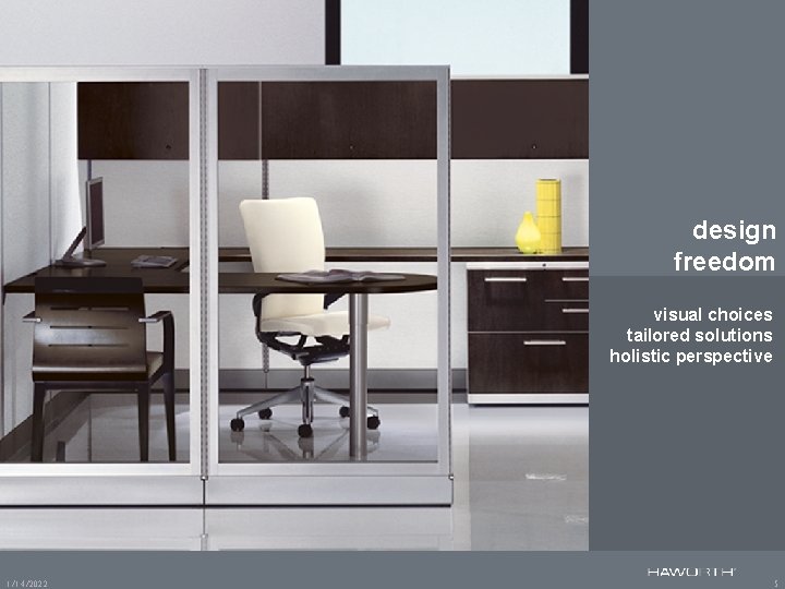 design freedom visual choices tailored solutions holistic perspective 1/14/2022 5 
