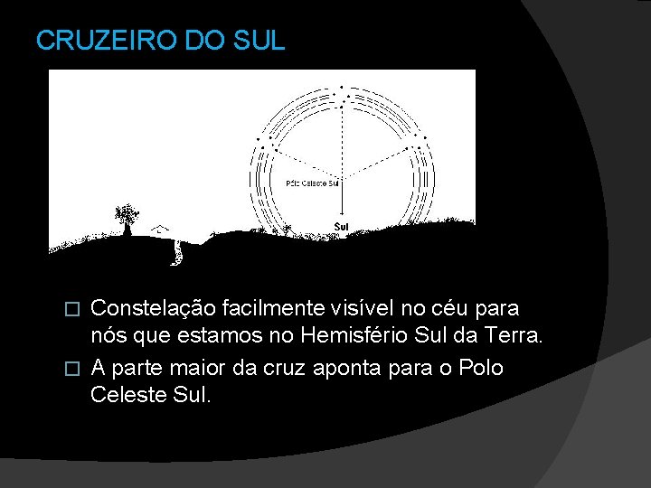 CRUZEIRO DO SUL Constelação facilmente visível no céu para nós que estamos no Hemisfério