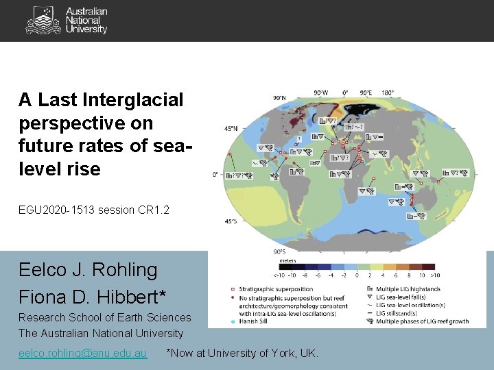 A Last Interglacial perspective on future rates of sealevel rise EGU 2020 -1513 session