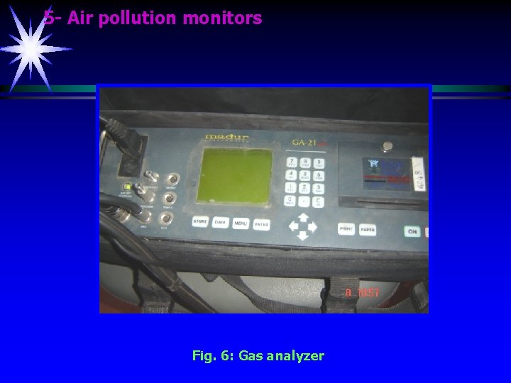 5 - Air pollution monitors Fig. 6: Gas analyzer 