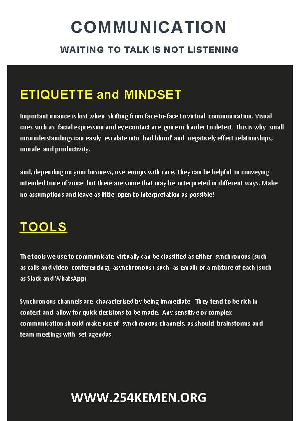 COMMUNICATION WAITING TO TALK IS NOT LISTENING ETIQUETTE and MINDSET Important nuance is lost