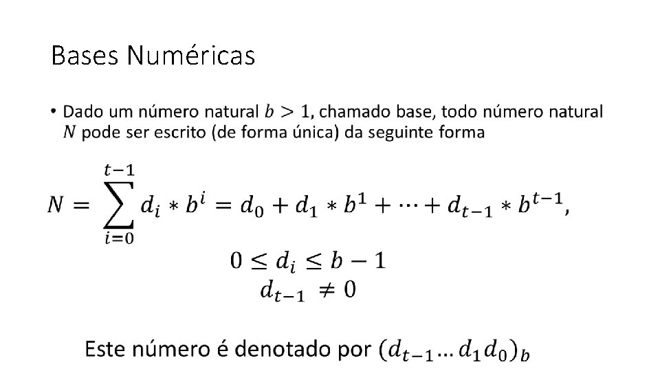 Bases Numéricas • 