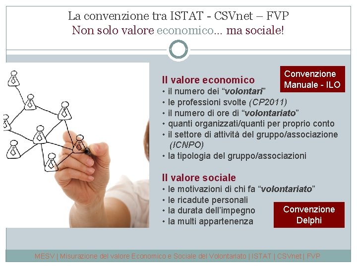 La convenzione tra ISTAT - CSVnet – FVP Non solo valore economico… ma sociale!