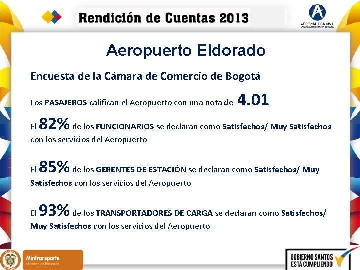 Aeropuerto Eldorado Encuesta de la Cámara de Comercio de Bogotá Los PASAJEROS califican el