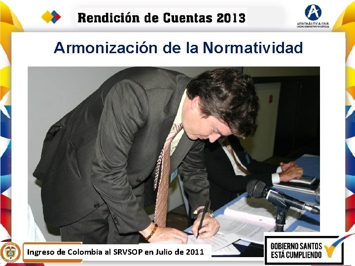 Armonización de la Normatividad Ingreso de Colombia al SRVSOP en Julio de 2011 
