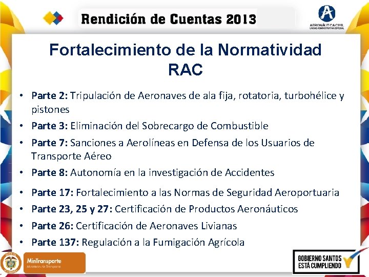 Fortalecimiento de la Normatividad RAC • Parte 2: Tripulación de Aeronaves de ala fija,