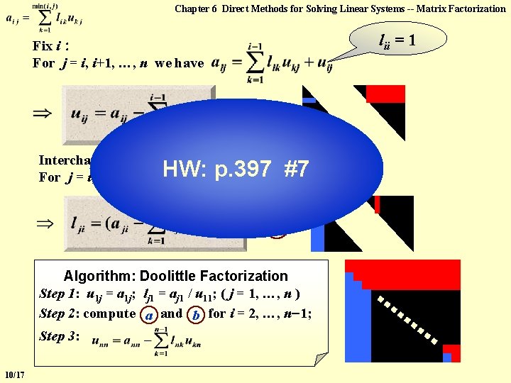 Chapter 6 Direct Methods for Solving Linear Systems -- Matrix Factorization lii = 1