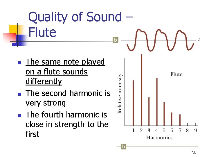 Quality of Sound – Flute n n n The same note played on a