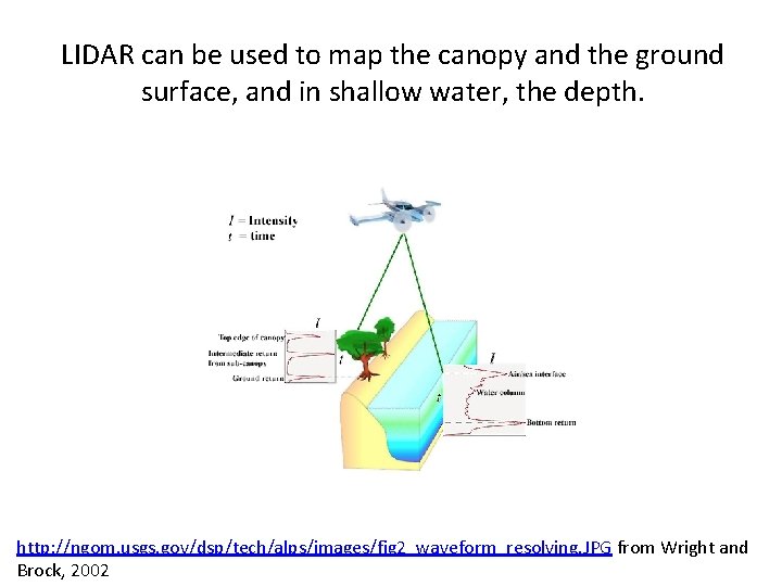 LIDAR can be used to map the canopy and the ground surface, and in